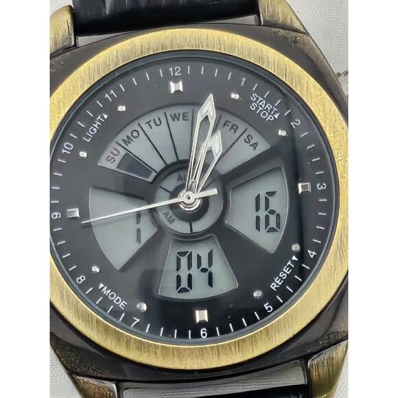 New Multifunction MDC Bronze Case Analog Digital Quartz Mint New Battery - Picture 1 of 12